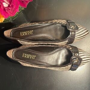 Franco Sarto Black & Tan Flats Women's Shoes Size 9M